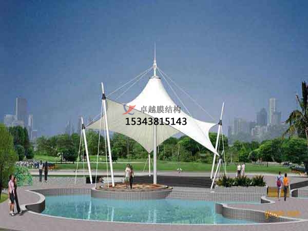 新鄉(xiāng)商業(yè)廣場<font color='red'>張拉膜結(jié)構(gòu)</font>景觀棚/雨棚設計搭建
