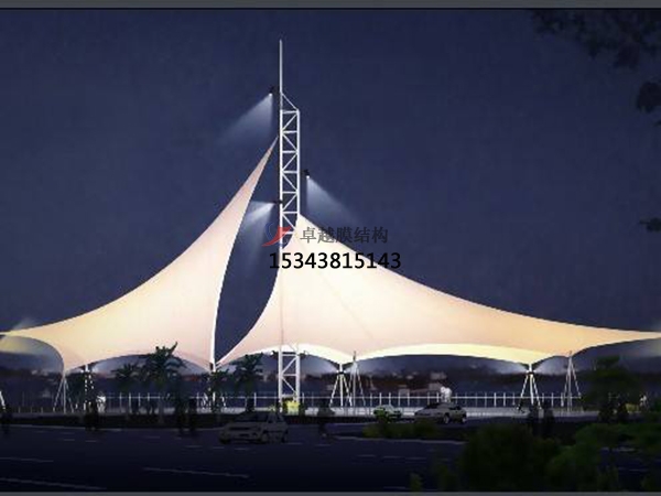 商業(yè)廣場<font color='red'>張拉膜結(jié)構(gòu)</font>景觀棚/雨棚設(shè)計搭建